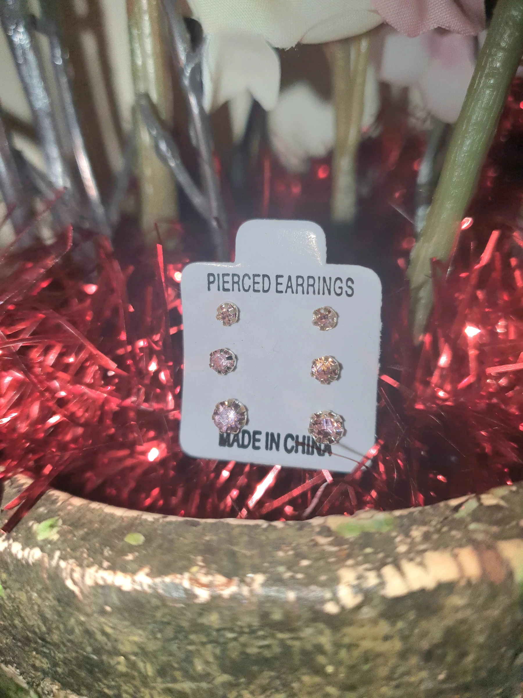 Lots de 3 boucle d'oreille rose